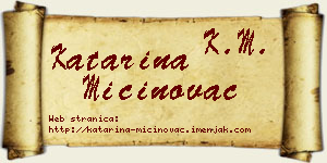 Katarina Mićinovac vizit kartica